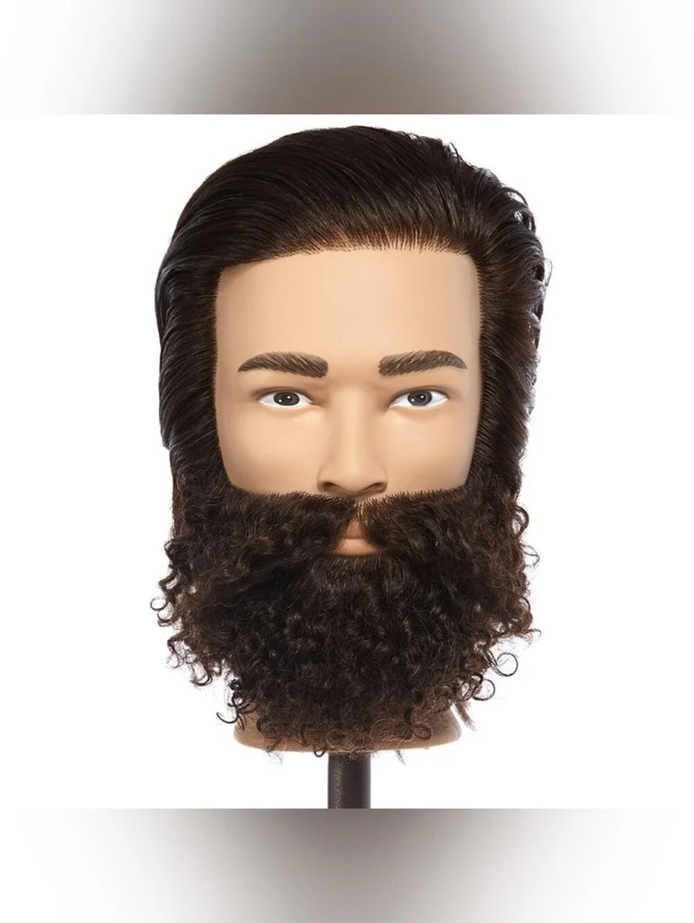 Pivot Point Ian 100% Human Hair Mannequin Styling Head Dark Brown Color Hair NEW